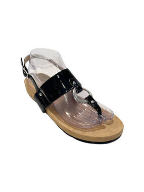 BCBGeneration PL-TIBI Sandal Thong Casual Patent Leather Black Women’s Size 8.5B